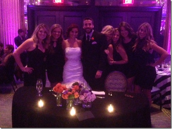 bride and groom and friends