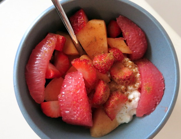 cottage cheese and fruit bowl