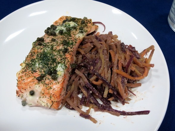 Salmon with Sweet Potato Noodles
