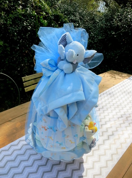 homemade baby shower diaper cake