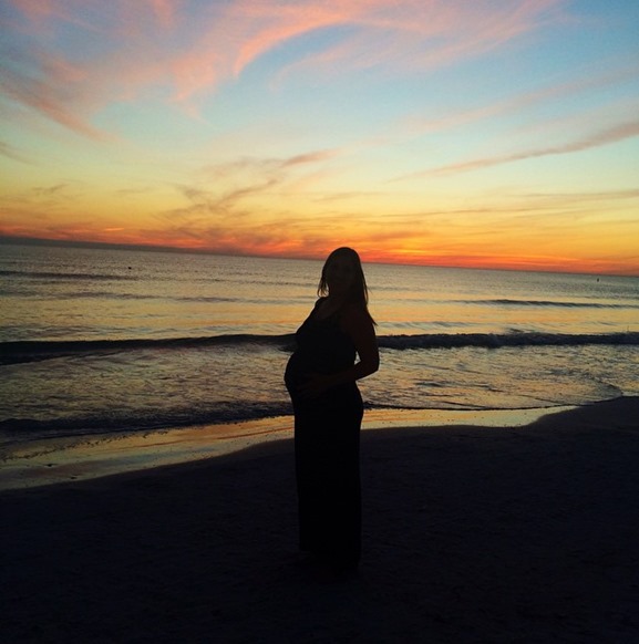 sunset baby bump
