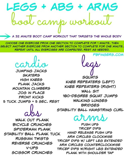 Legs Arms Abs Boot Camp Workout