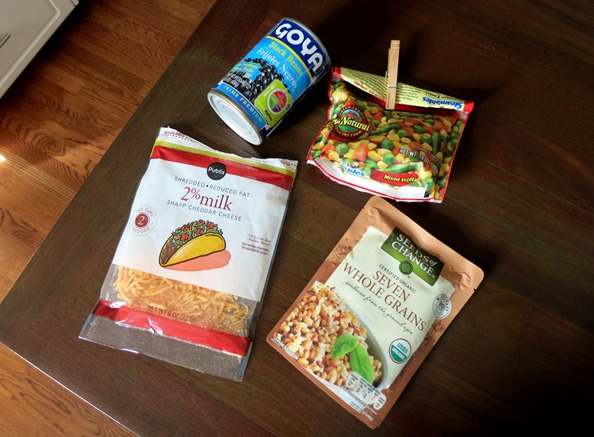 black beans grains veggies and cheese