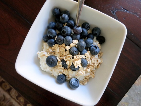 cottage cheese and blueberries