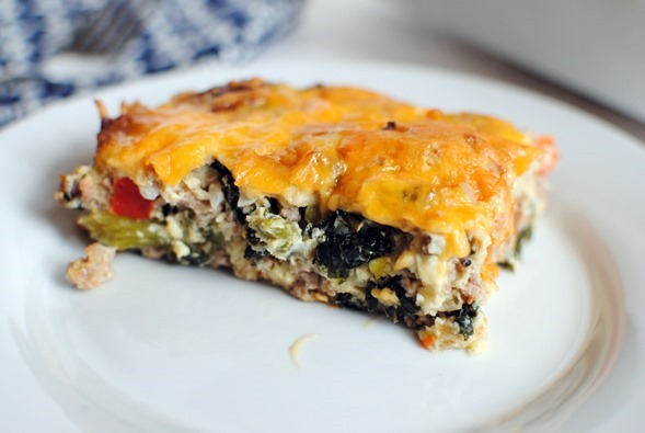 healthy breakfast casserole recipe with kale and turkey sausage
