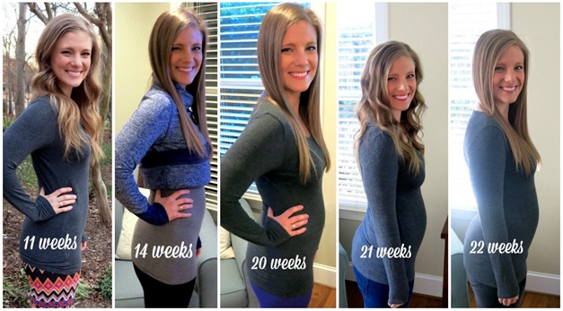 Pregnancy Baby Bump Weeks 11 to 22