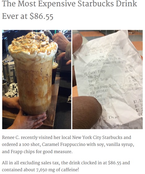 most expensive starbucks drink
