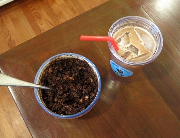 oatmeal and iced coffee