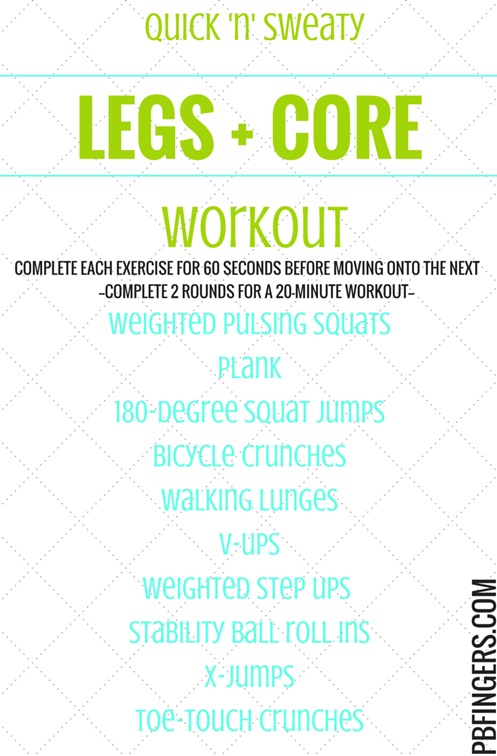 20 MINUTE LEGS AND CORE WORKOUT