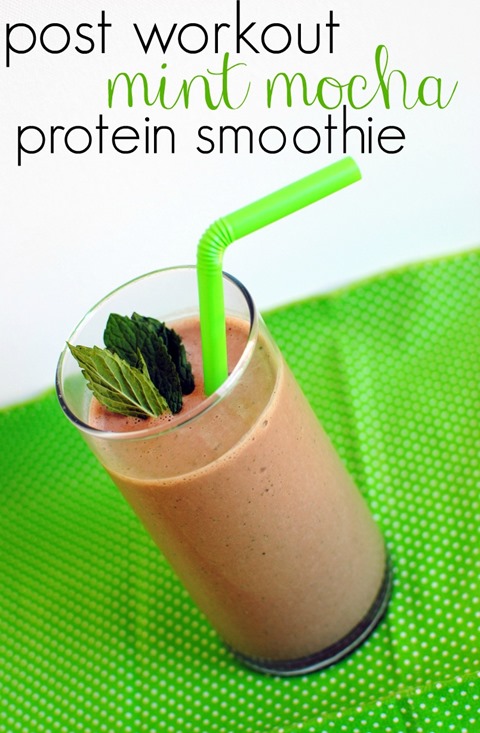 Post Workout Mint Mocha Protein Smoothie