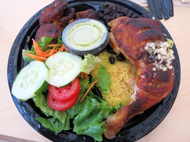 black bean deli chicken platter