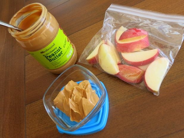 peanut butter and apple slices