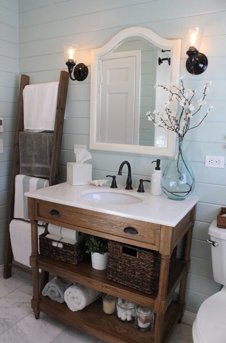 small bathroom with paneling