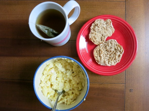 Eggs English muffin Tea