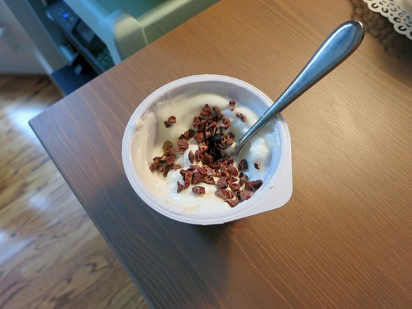 Greek yogurt cacao nibs