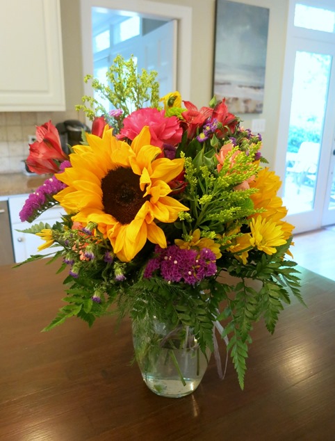 bouquet with sunflowers
