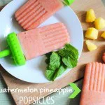 Easy Watermelon Pineapple Popsicles -- Only 60 calories and so delicious!