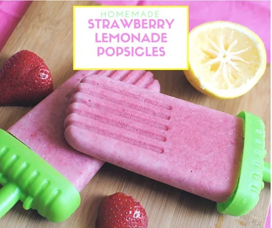 Homemade Strawberry Lemonade Popsicles Recipe