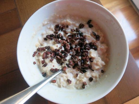 oatmeal with cacao nibs