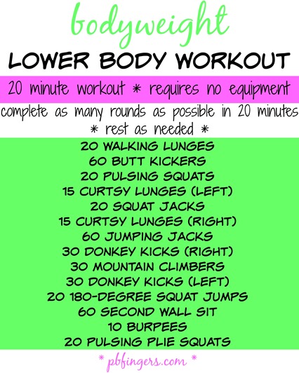 Bodyweight Lower Body Workout Bodyweight Lower Body Workout