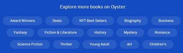 Oyster Book Categories