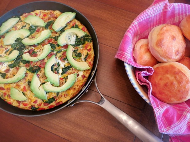 frittata and biscuits