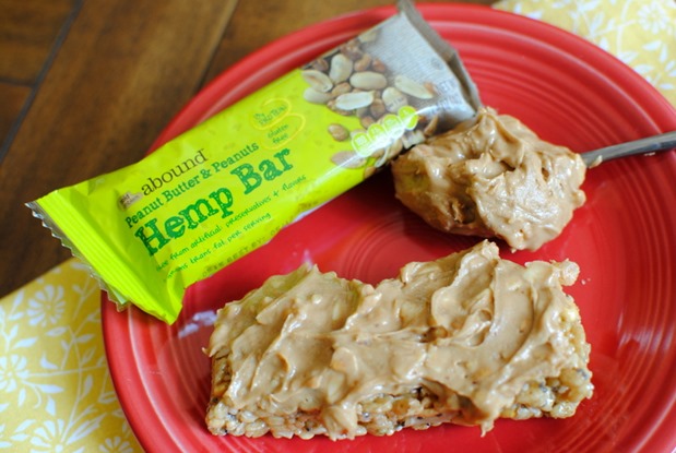 granola bar and peanut butter