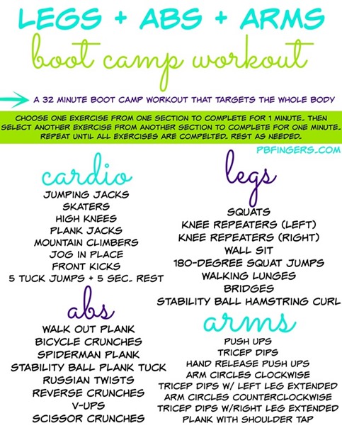 Legs Arms Abs Boot Camp Workout