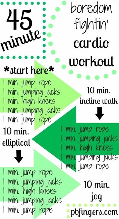 45 Minute Boredom Fighting Cardio Workout