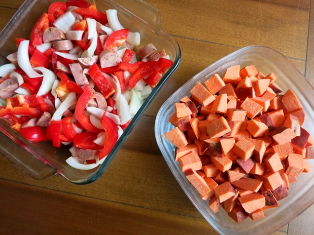 Chicken Sausage Hoagies Food Prep