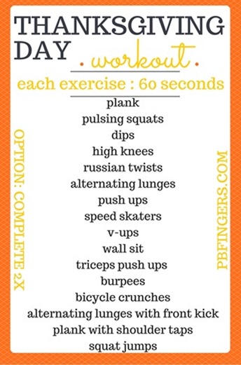 At Home Workout for Thanksgiving Morning