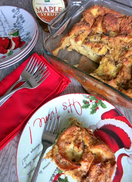 Eggnog French Toast Casserole -- Prep it ahead of time or make it the morning of! So delicious and festive! Eggnog French Toast Casserole -- Prep it ahead of time or make it the morning of! So delicious and festive!