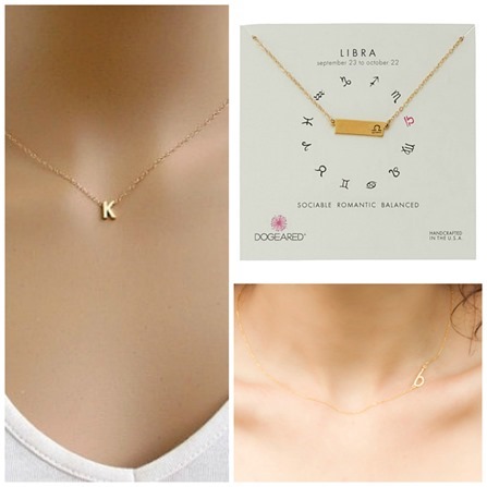 initial necklaces gold