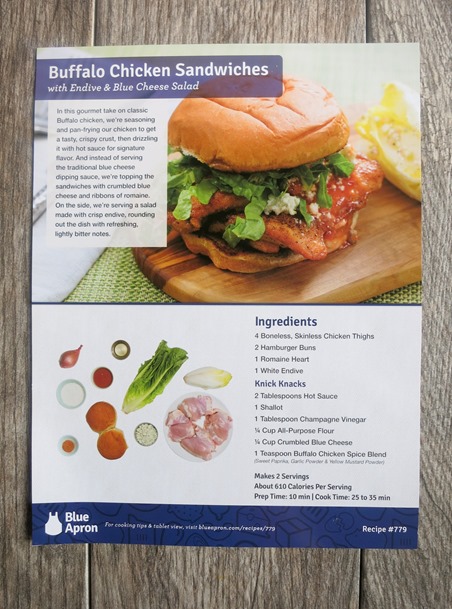 Blue Apron Buffalo Chicken