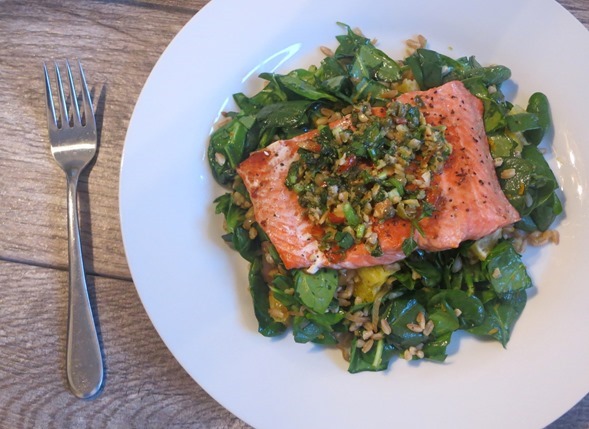 Blue Apron Seared Salmon