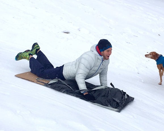 Homemade Garbage Bag Sled