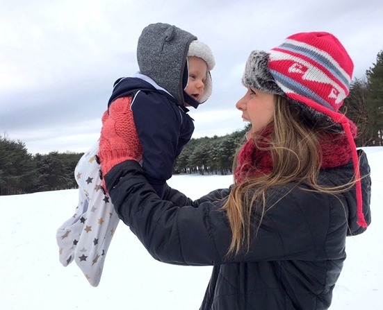 Mom and Baby Snow Day