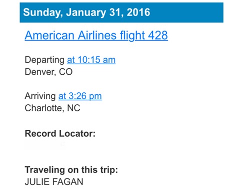 American Airlines Confirmation
