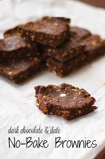 Dark Chocolate No Bake Brownies