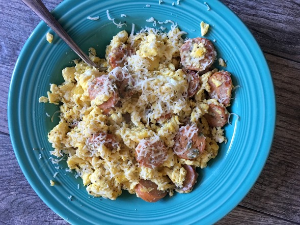 eggs and sausage