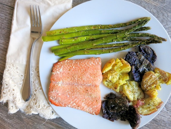 Easy Smashed Potatoes and Baked Salmon Recipe