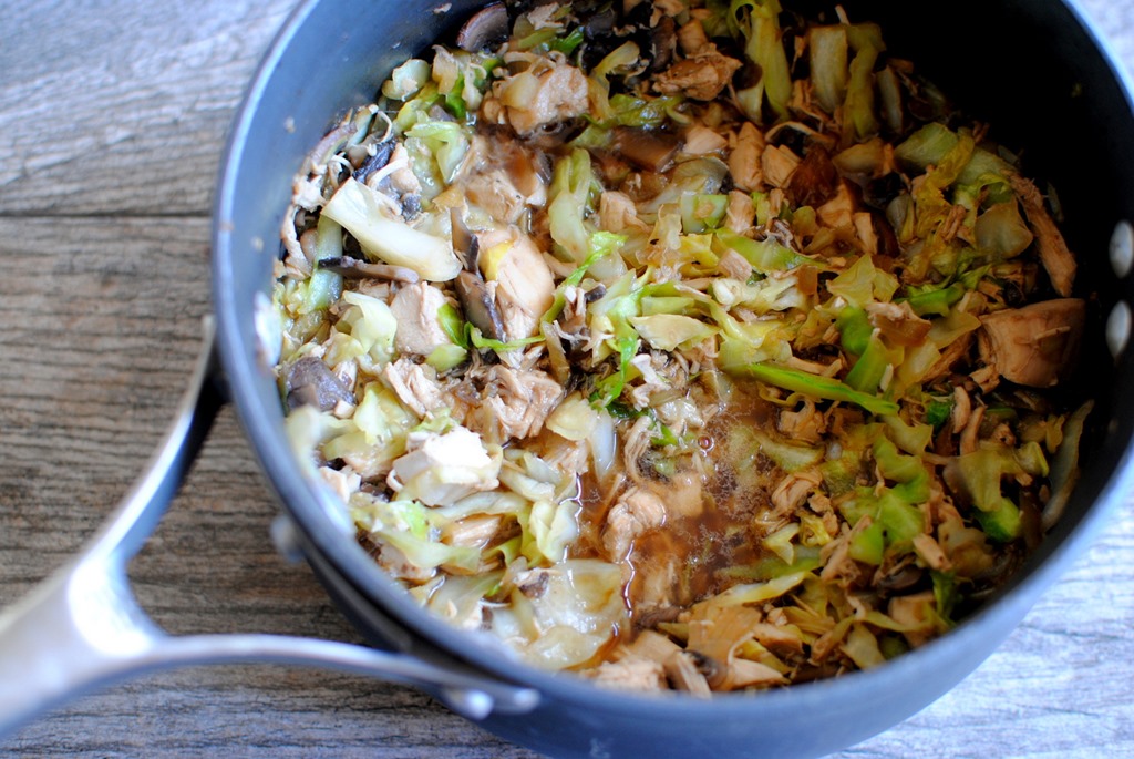 One Pot Chicken Cabbage Bowl with Sesame Ginger Broth