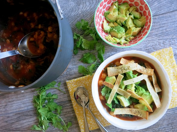 Vegetarian Kale and Hominy Stew