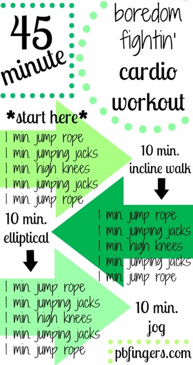 45 Minute Boredom Fightin' Cardio Workout