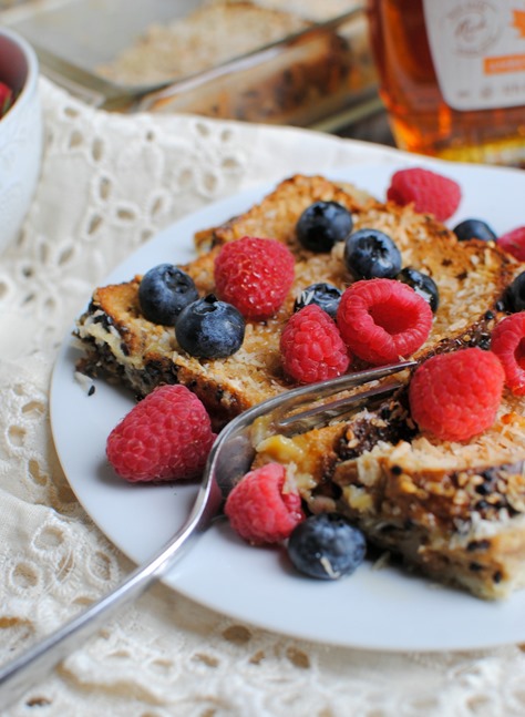 Coconut French Toast Casserole (Lightened Up!)