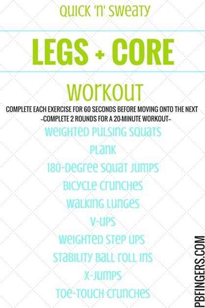 Core and sales legs workout