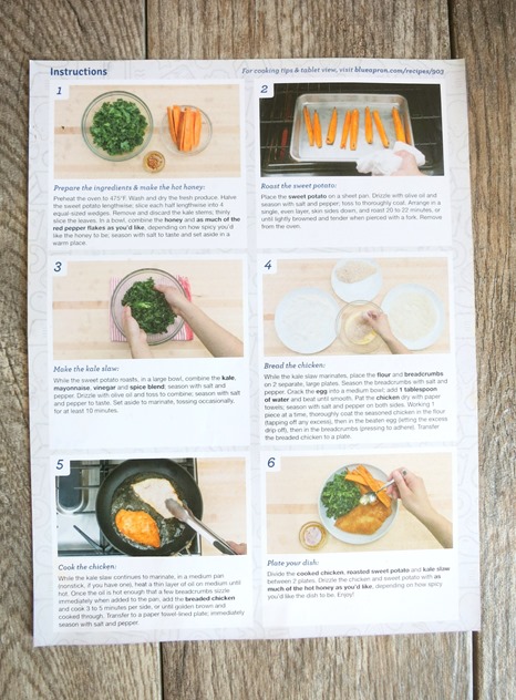 Blue Apron Recipe Card