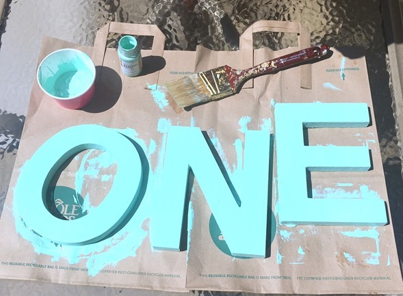 ONE Mint Green Letters