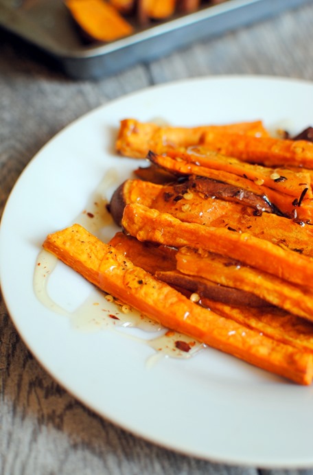 Roasted Sweet Potato Fries with Honey Drizzle