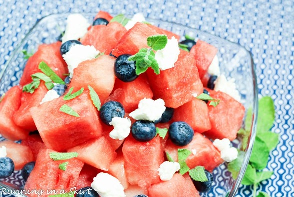 Watermelon Feta Blueberry Salad